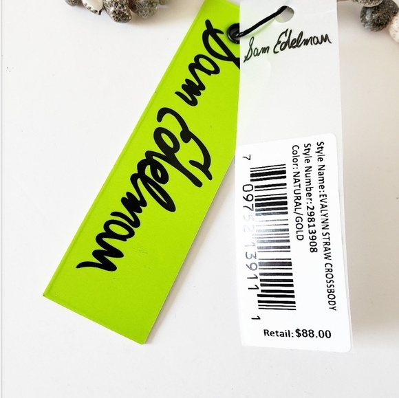 SALE! NWT SAM EDELMAN STRAW WHITE CROSSBODY BAG - Picture 6 of 6